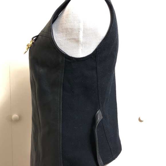 Vintage leather chain zipper rams head vest size 4 - Picture 6 of 8